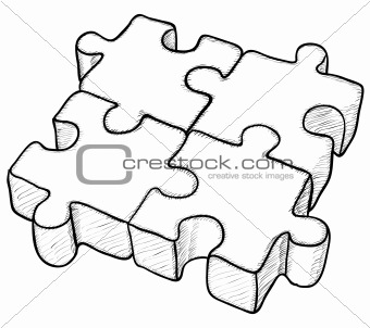 Shaped vector drawing - puzzle