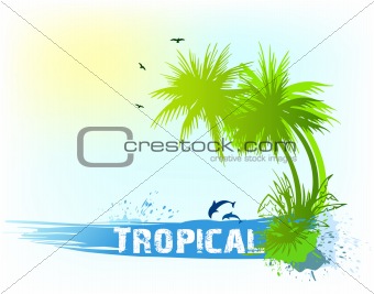 Tropical abstract background. Vector