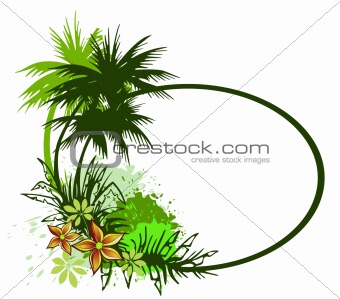 Palm trees. Vector summer card