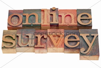 online survey - letterpress type