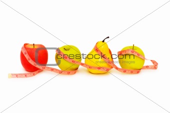 Apples and pear illustrating  fruit dieting concept