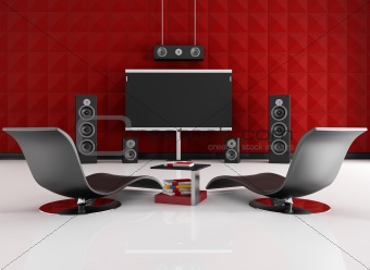 red and black home cinema