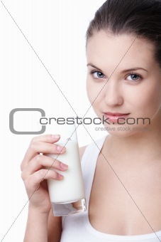 Young girl with milk