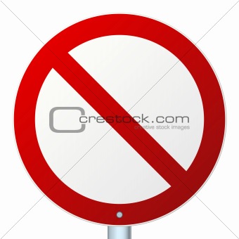 Blank round road sign isolated