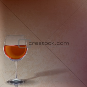 abstract illustration with wineglass on brown