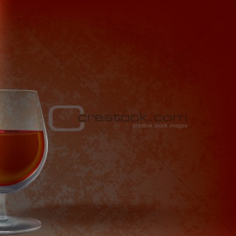 abstract illustration with wineglass on grunge