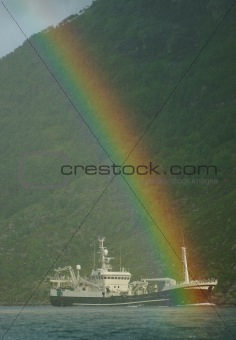 Fishing Boat and a Rainbow