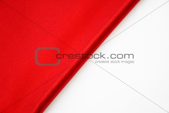 Smooth Red Silk on a white background 