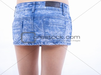 Sexy woman body and jeans skirt
