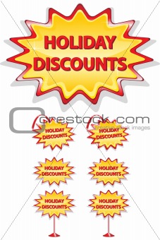 set of sale icons isolated on white - holiday discounts
