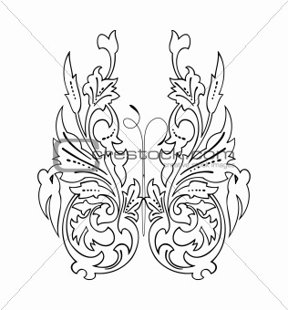 Butterfly tattoo. Vector