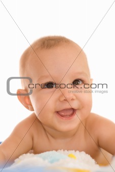 nice baby on a white 