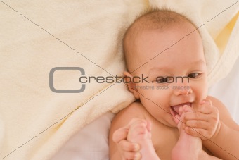 nice baby on a white