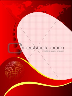 A red and white abstract business card