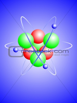 A vector illustration of a lithium atom 