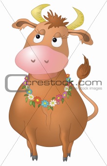 Cow with flowers