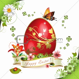Easter card with butterflies