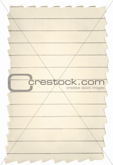 yellow lined paper with frayed edges