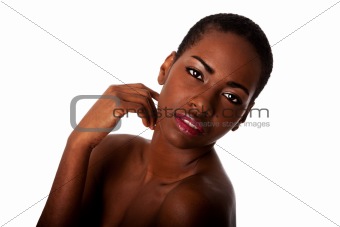 Beautiful face of African woman with good skin