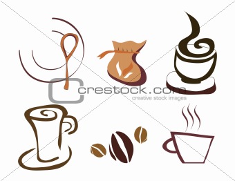 vector coffee elements set