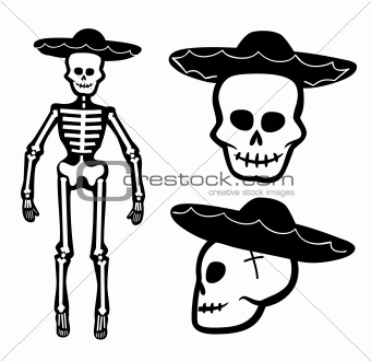 Skeleton Cowboy. Vector