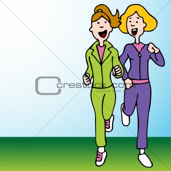 Two Women Jogging
