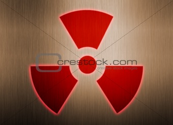 radioactive symbol on metal background