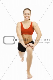beautiful woman doing stretching exercise 