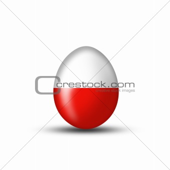 Egg in Polish national colors 
