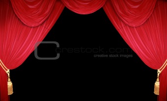 Red curtain of a theater 