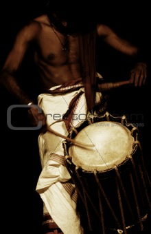 Man playing drums