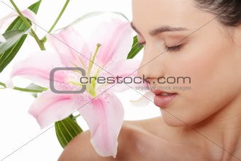 Spa woman with flower