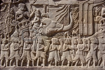 Carving on temple wall – Angkor – Cambodia