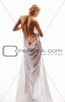 naked woman in a sheet