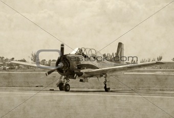 Aged photo of WWII airplane