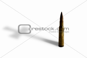 Rifle Bullet with Cross Shadow