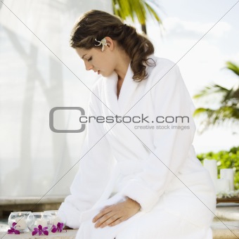 Woman at spa.