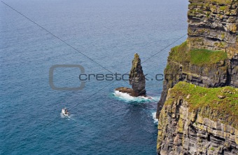 Cliffs of Moher and Boat