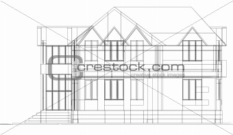 sketch of cottage