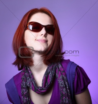 Fashionable girl in violet.