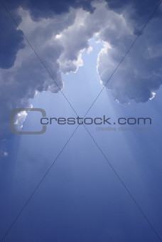 Inspirational light from dark clouds