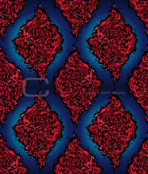 Abstract red and blue seamless pattern.