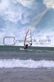 windsurfer in a storm gust