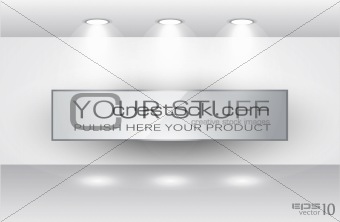 Showroom for product with LED spotlights 