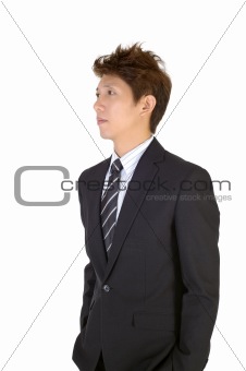 Worried young handsome executive