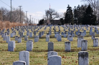 Cemetery military headstones