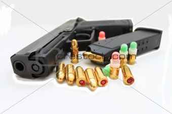 gun and bullets
