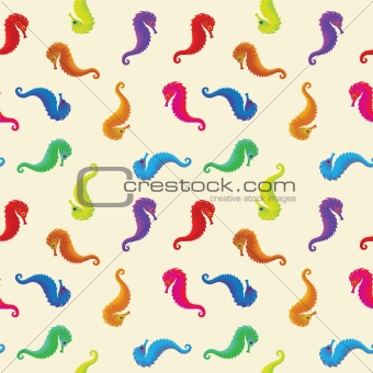 sea horses seamless pattern