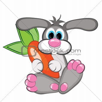 Rabbit with a giant carrot