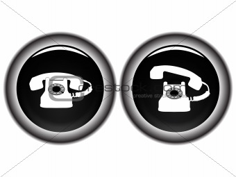 telephone black icons against white